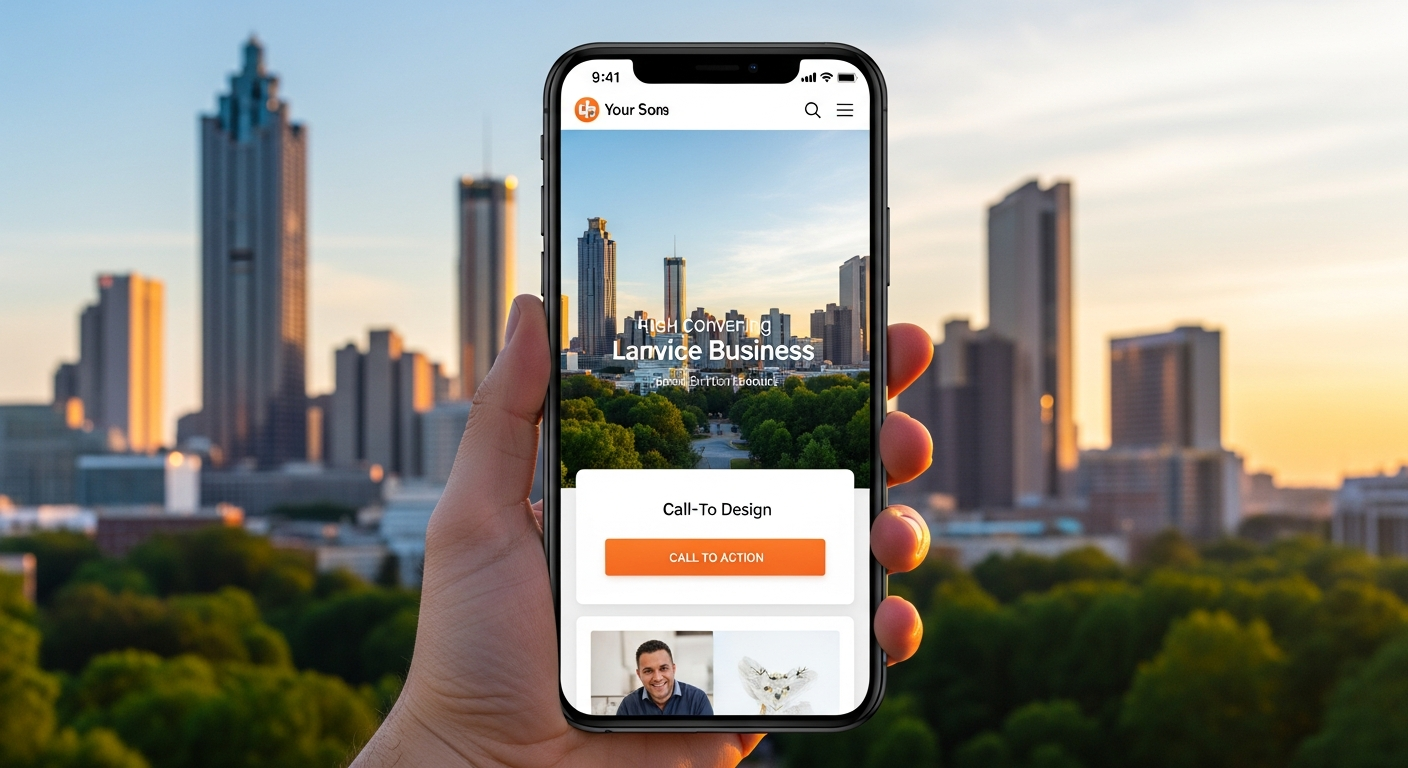 High-converting landing page design on mobile for Atlanta service businesses